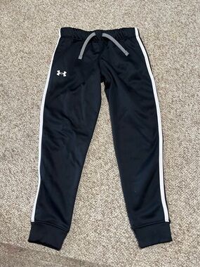 Under Armour Black Joggers with White Side Stripes - Kids
